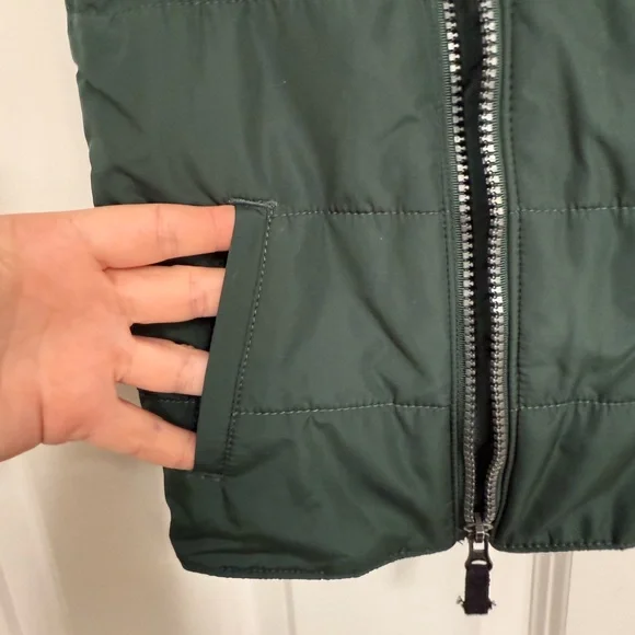 Carter's Toddler Forest Green Puffer Vest with Sherpa Lining - Picture 3 of 5